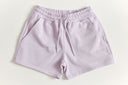 Light purple shorts on a white background