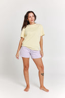 pastel yellow "focus" t-shirt