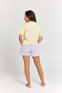 pastel yellow "focus" t-shirt