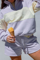 butter yellow lavender quarter zip jumper